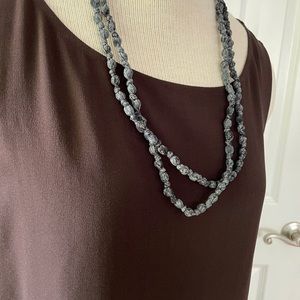 Eileen Fisher long crepe tank, dark brown